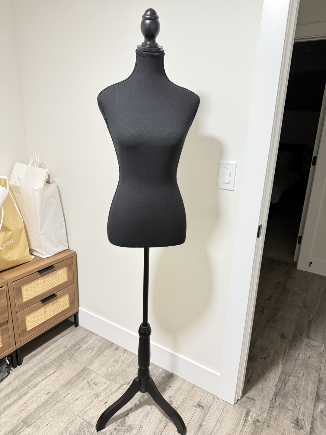 Black Mannequin Dress Form on Stand