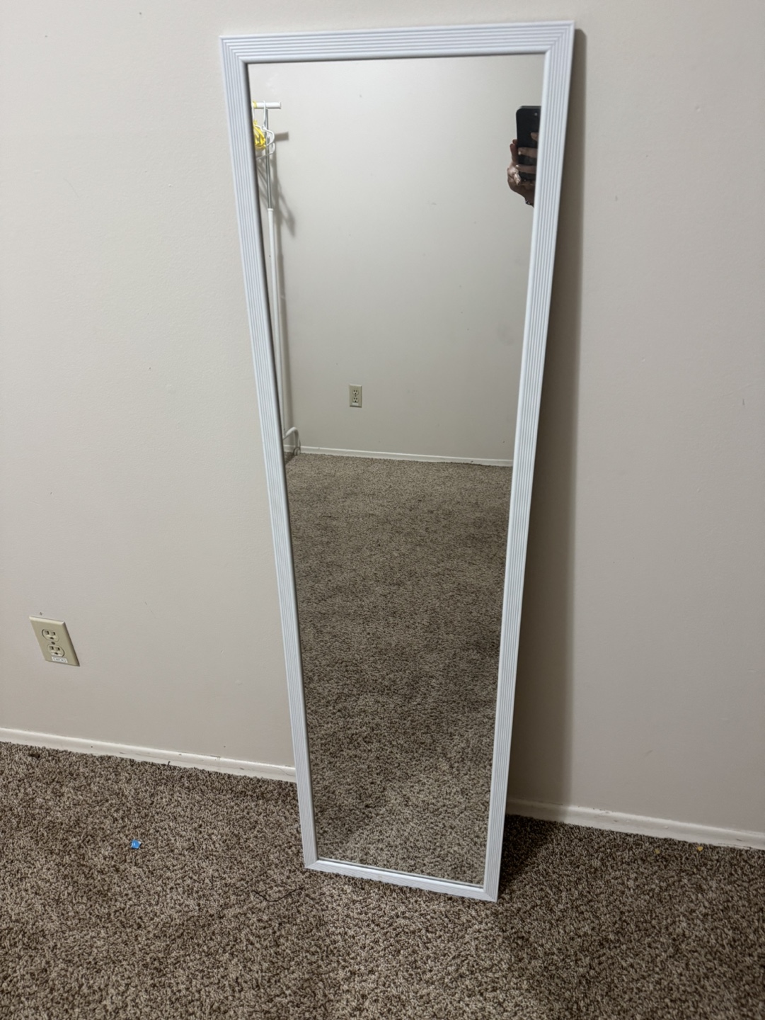 Full-Length White Mirror & Clothing Rack - photo 2