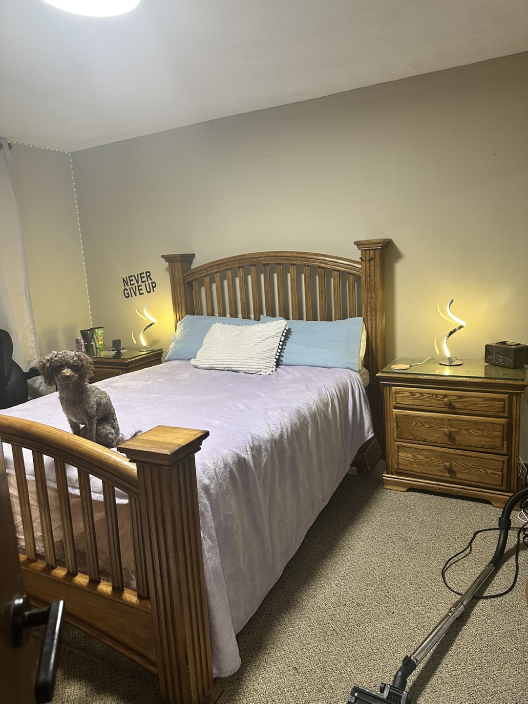Queen Wooden Bed solid and night stands