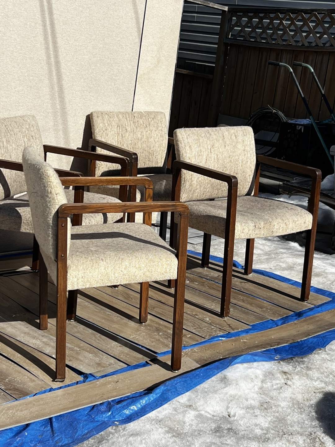 Set of Four Mid-Century Modern Armchairs