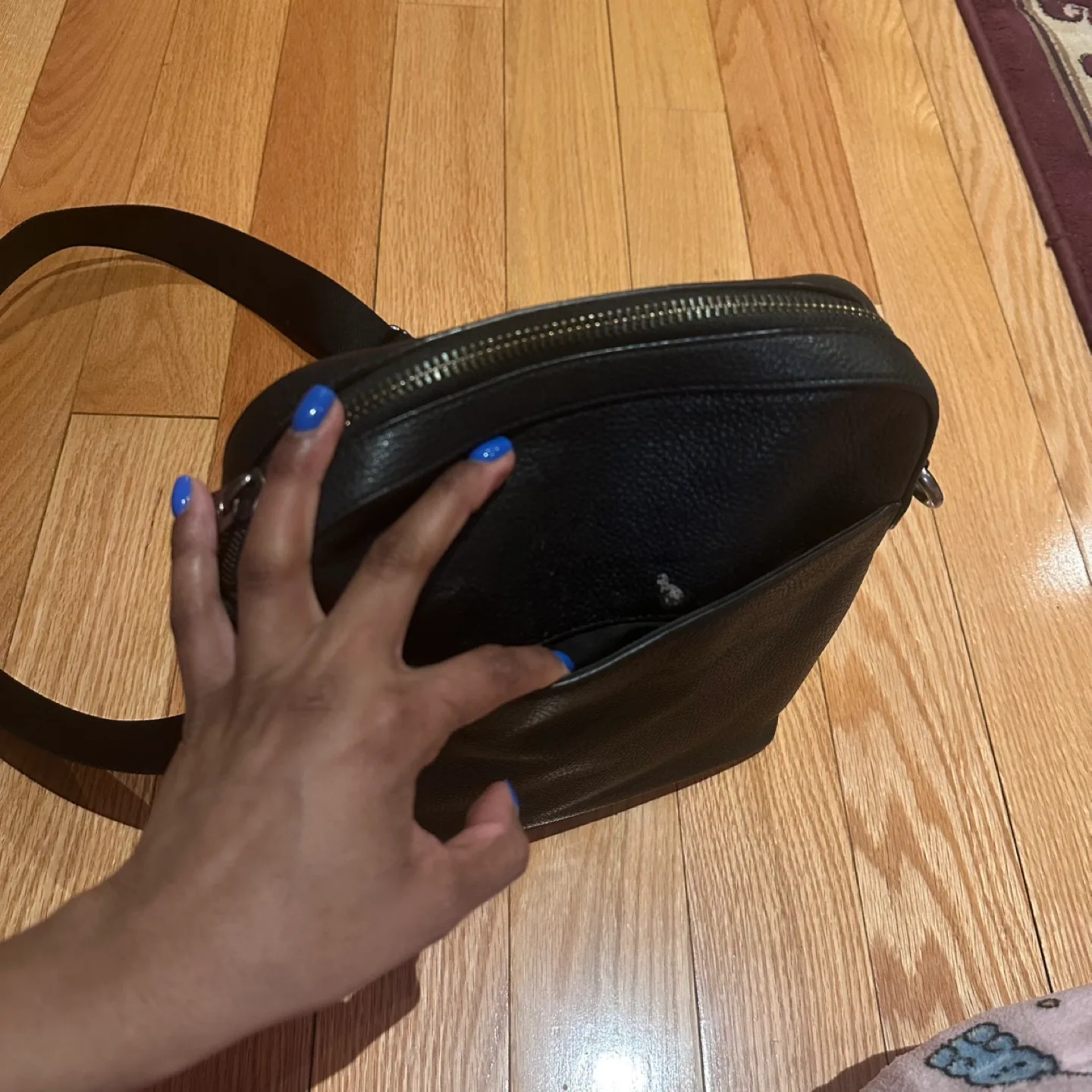 Authentic Coach Leather Houston Flight Bag Crossbody Black image indicator(5)