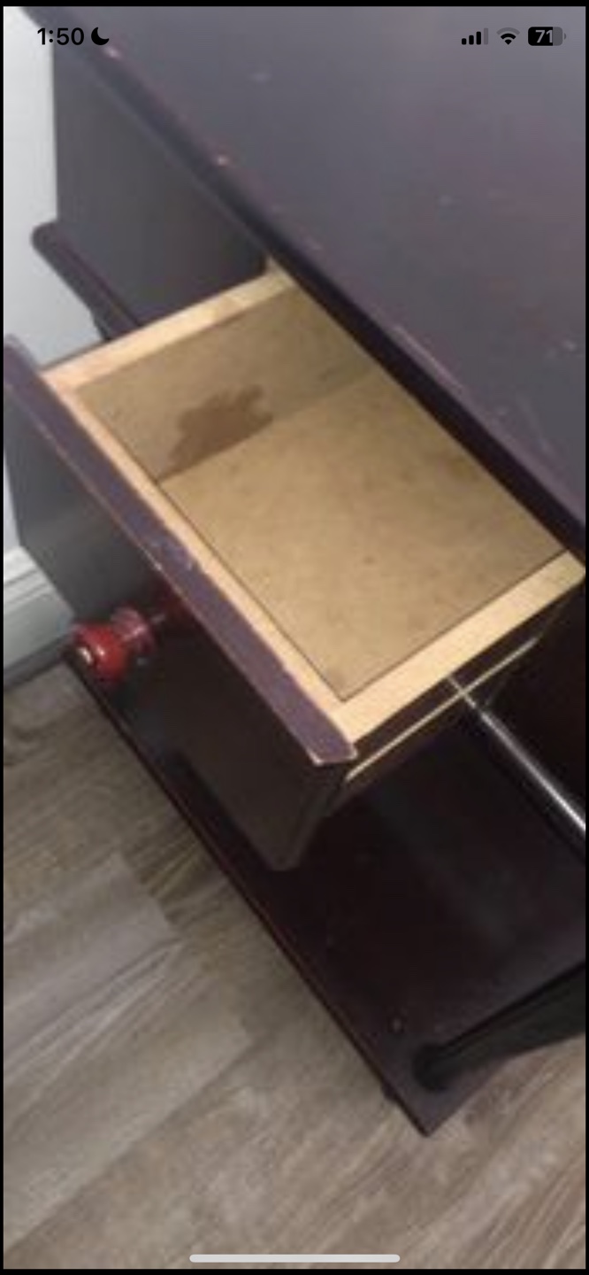 Dark Wood End Table with Drawer and Shelf - photo 3