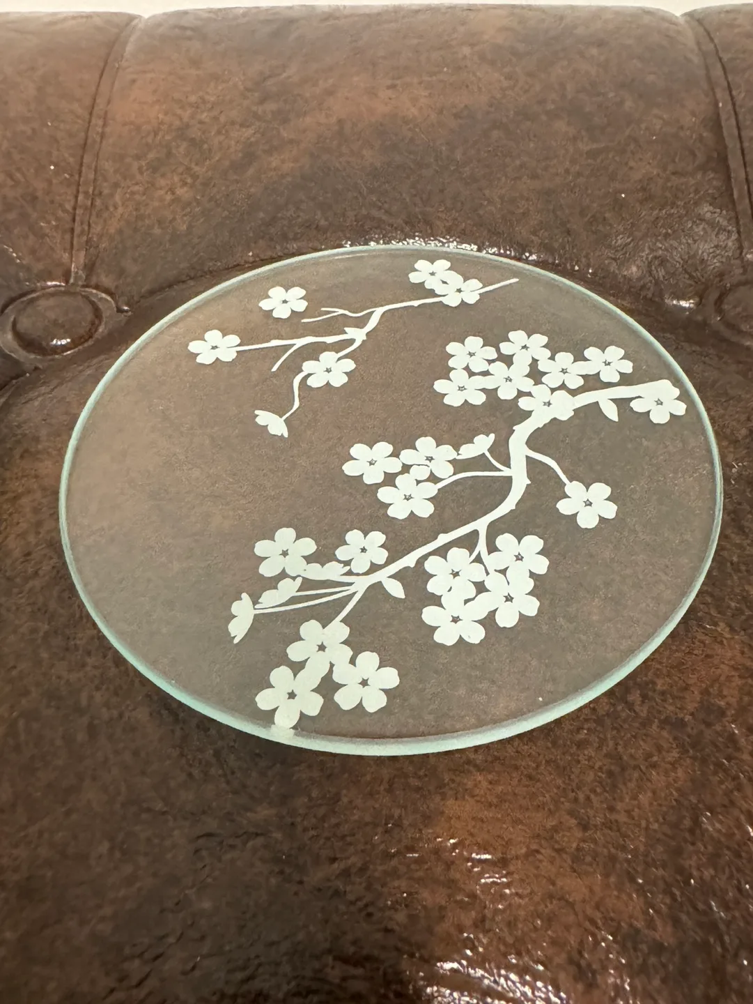 Set of Four Glass Coasters with Floral Design image indicator(2)