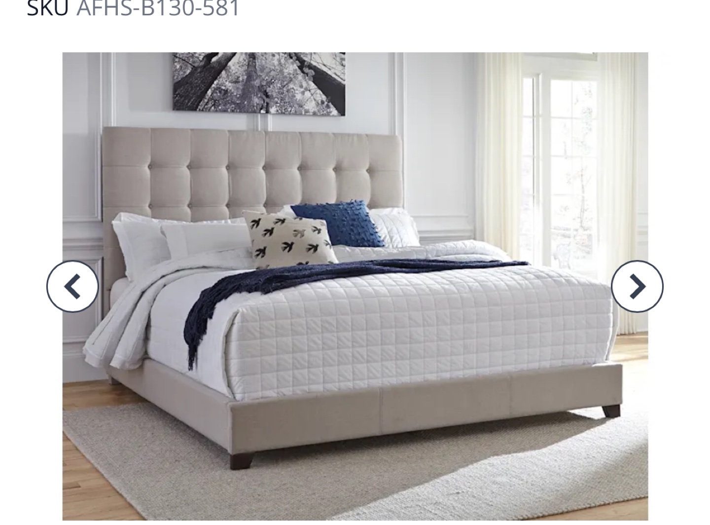 Queen Upholstered Bed Frame - Grey - photo 4