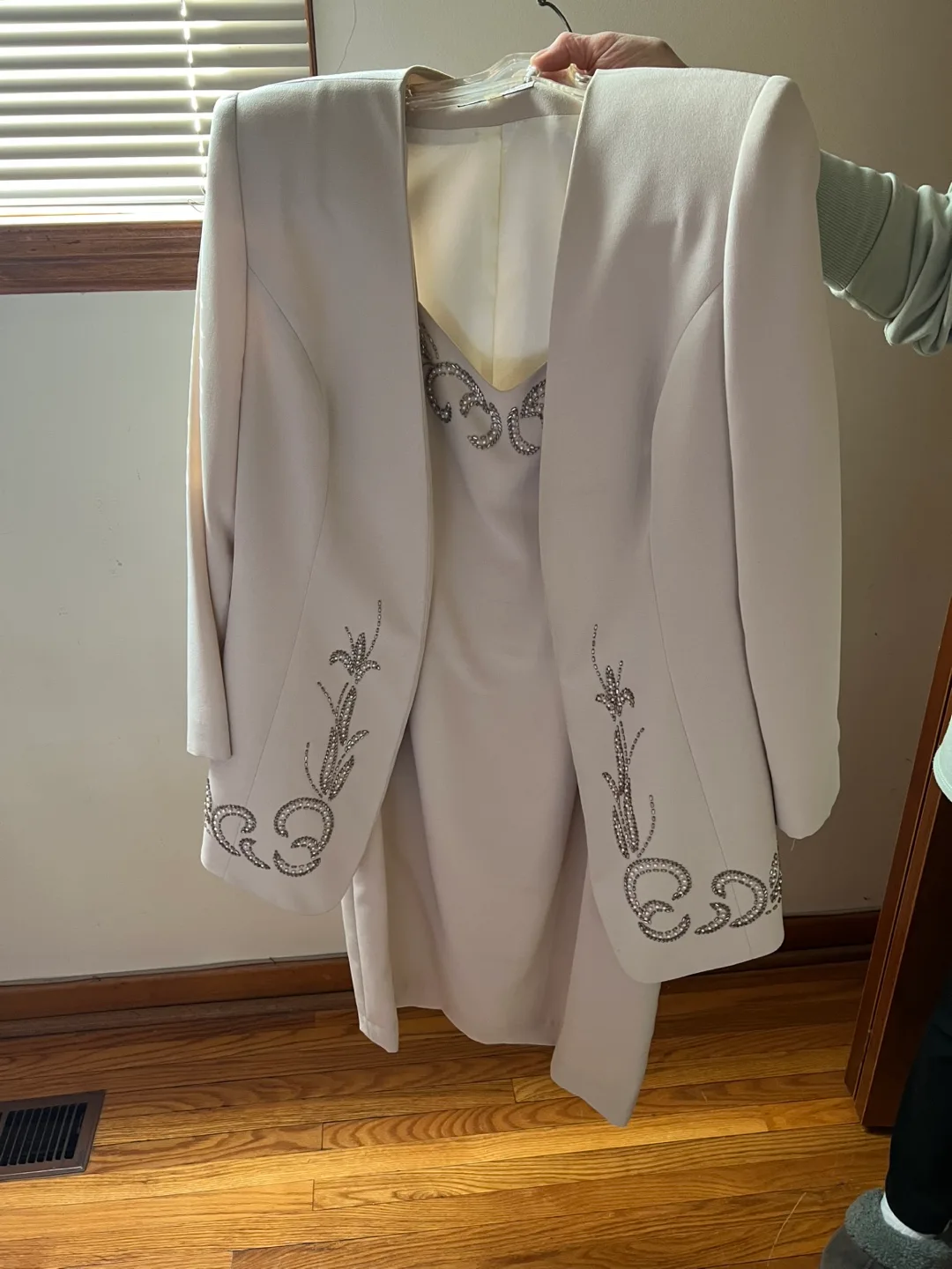 Beautiful Beige Dress Suit with Beaded Detail image indicator(2)