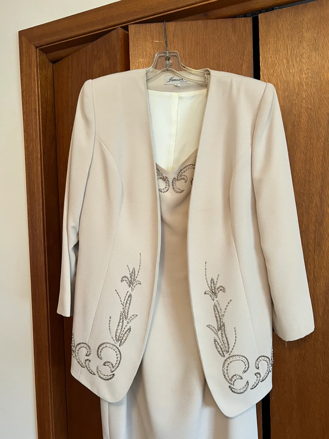 Beautiful Beige Dress Suit with Beaded Detail image indicator(3)