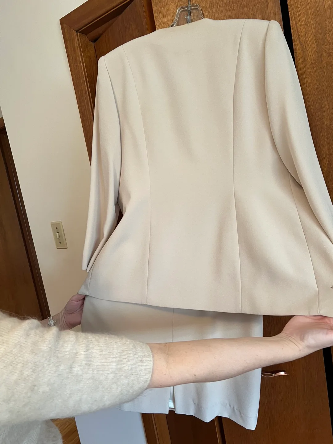 Beautiful Beige Dress Suit with Beaded Detail image indicator(6)