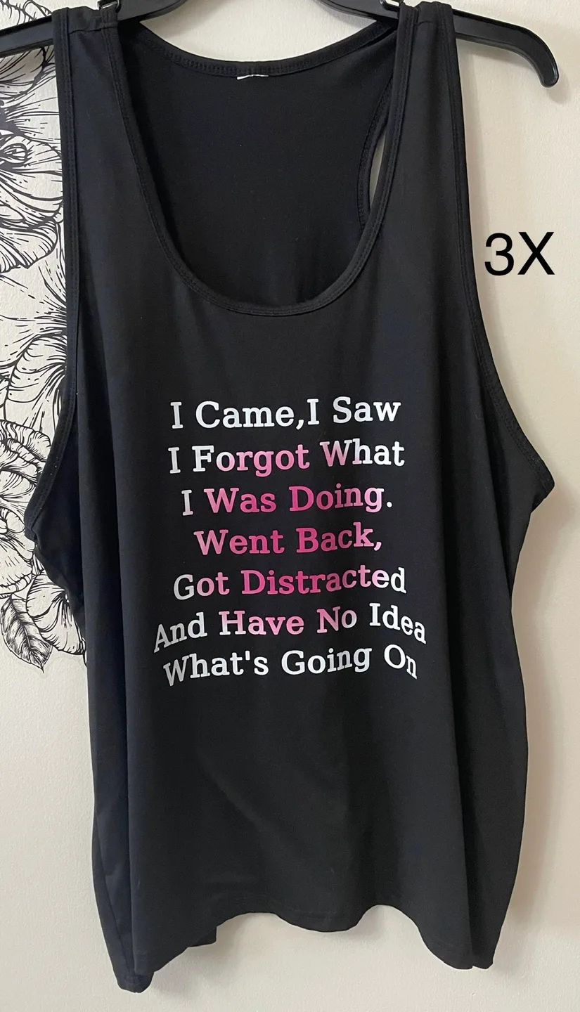 🧡3X Black Racerback Tank Top - Funny Quote thumbnail