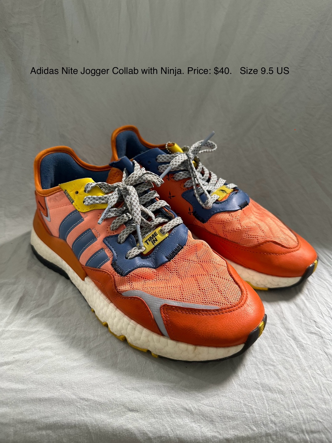 Adidas Nite Jogger x Ninja Collab Sneakers - Size 9.5 US