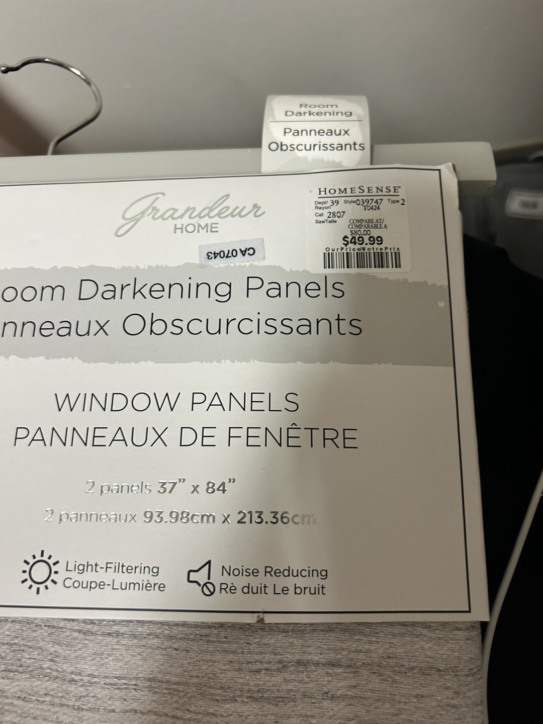 Granduer Home Room Darkening Window Panels - Grey