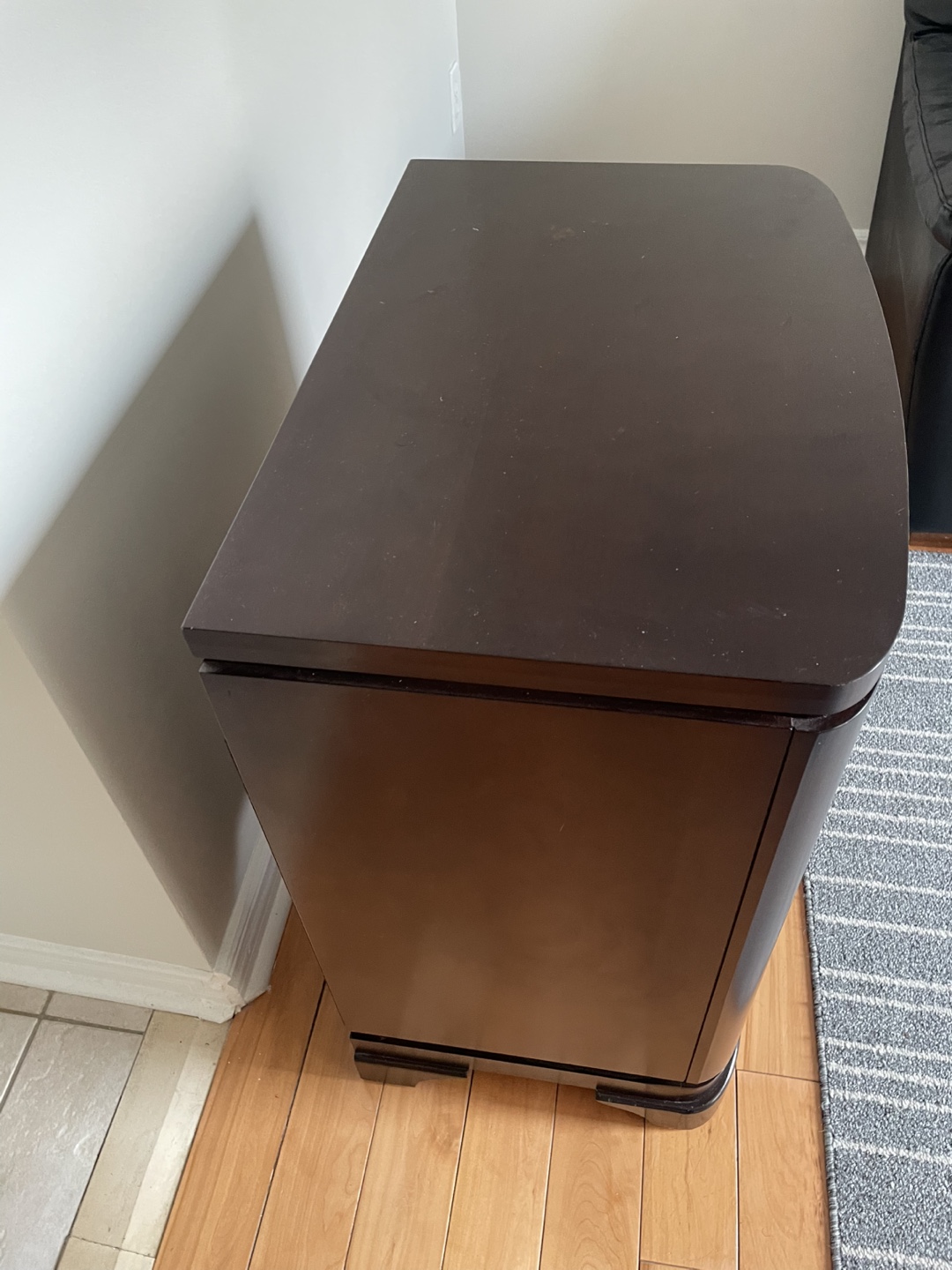 Dark Brown One Drawer Nightstand - photo 2