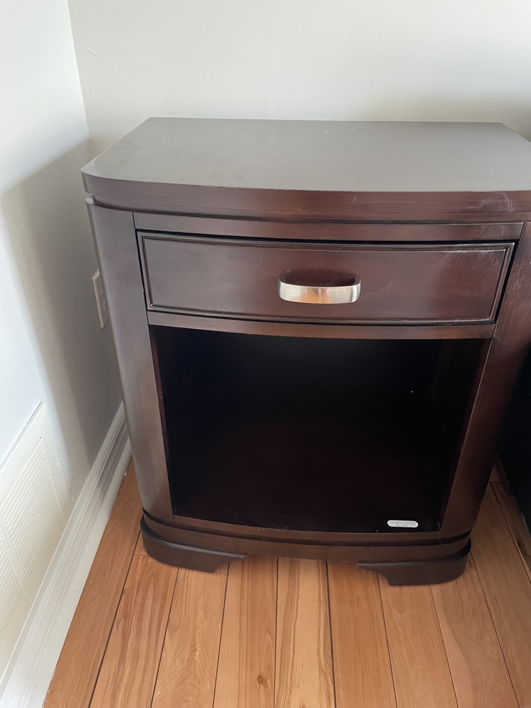 Dark Brown One Drawer Nightstand - photo 3