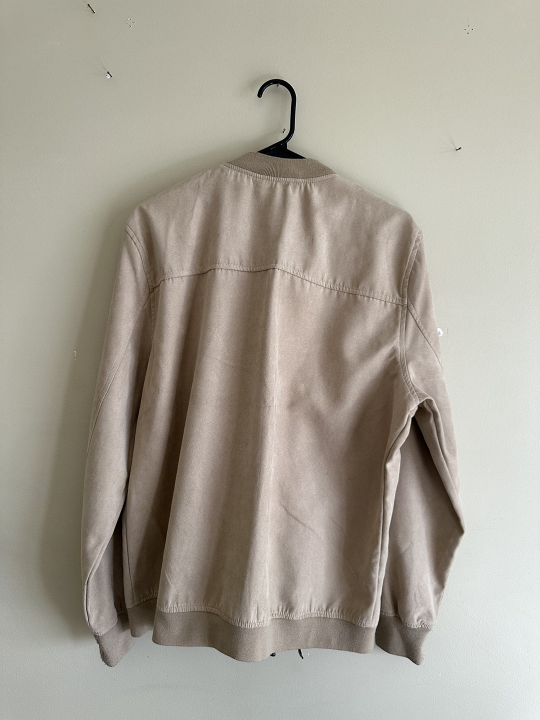 Pull&Bear Beige Suede Bomber Jacket - Size Large - photo 2