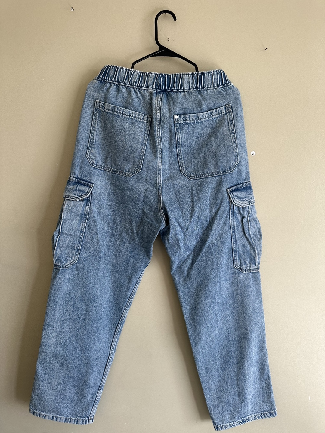 H&M Light Wash Denim Cargo Pants - Size Small - photo 2