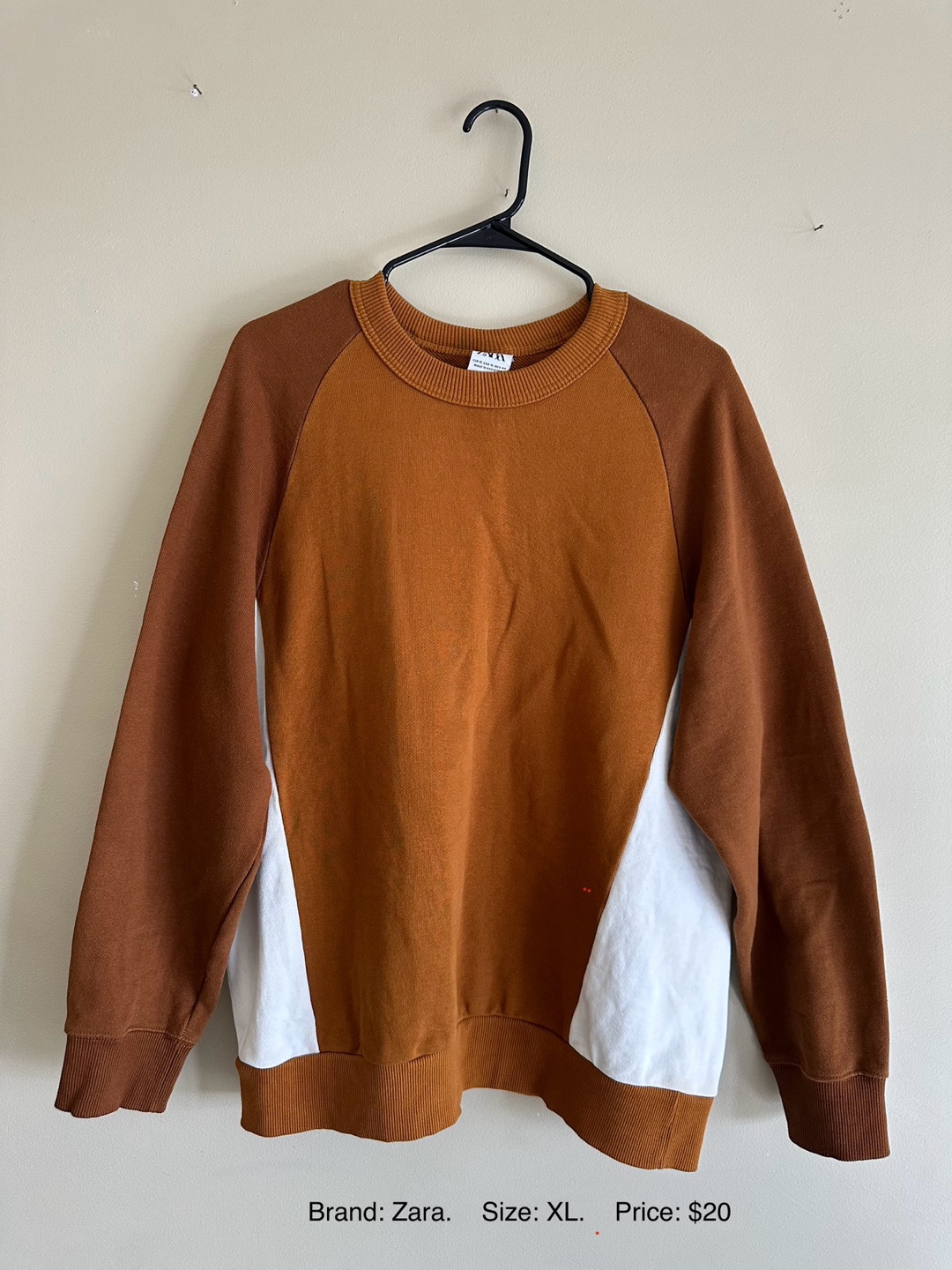 Zara Colour-blocked Crewneck Sweatshirt - Size XL