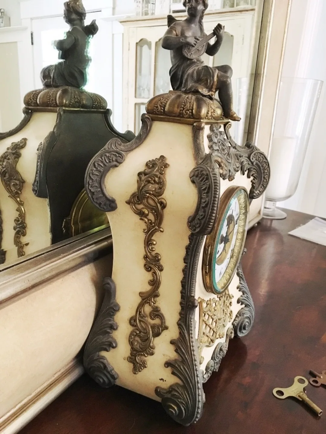 ⭐️1898, F. Kroeber Clock Co. antique French-style mantel clock⭐️ image indicator(4)