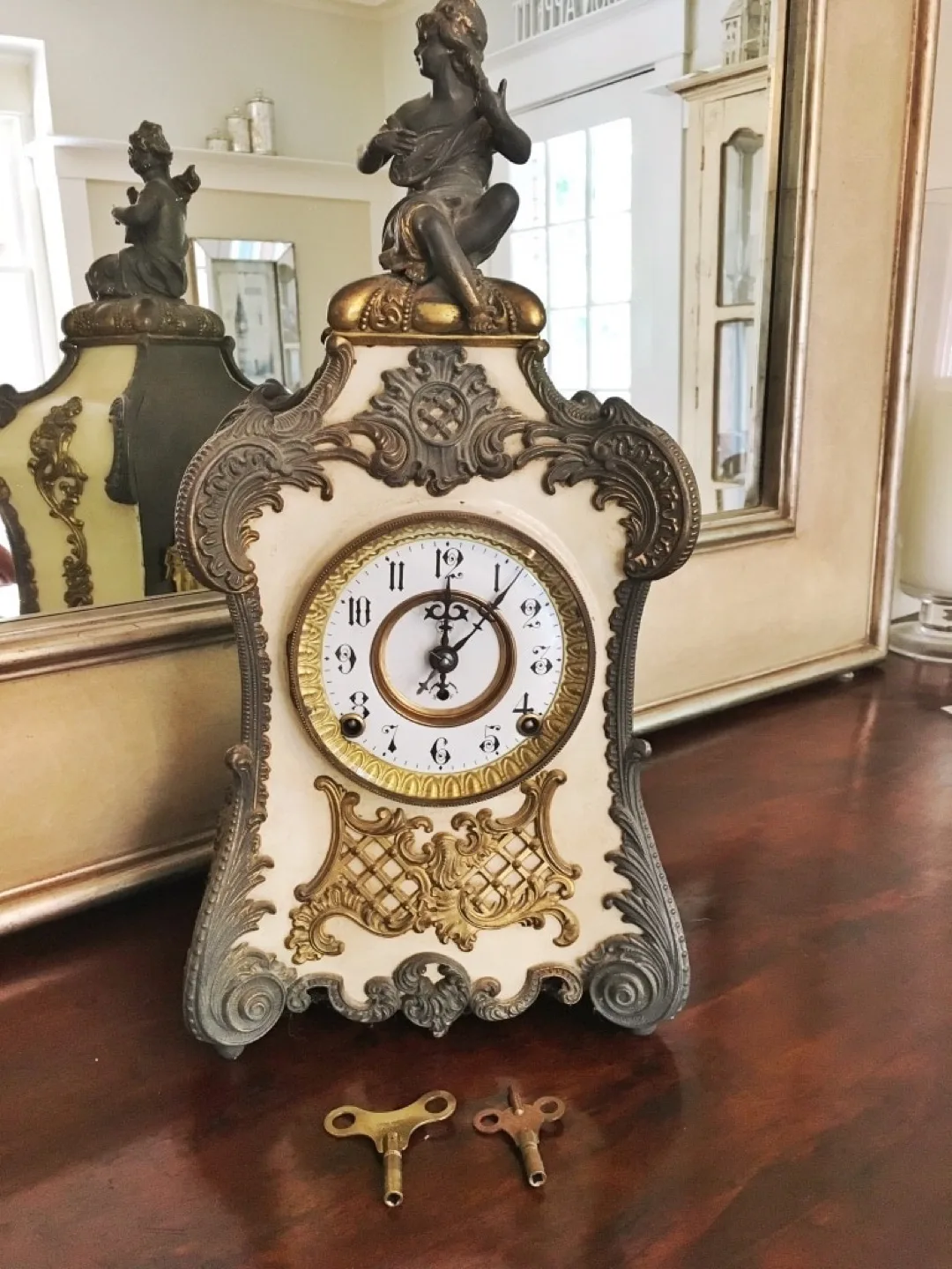 ⭐️1898, F. Kroeber Clock Co. antique French-style mantel clock⭐️ image indicator(9)