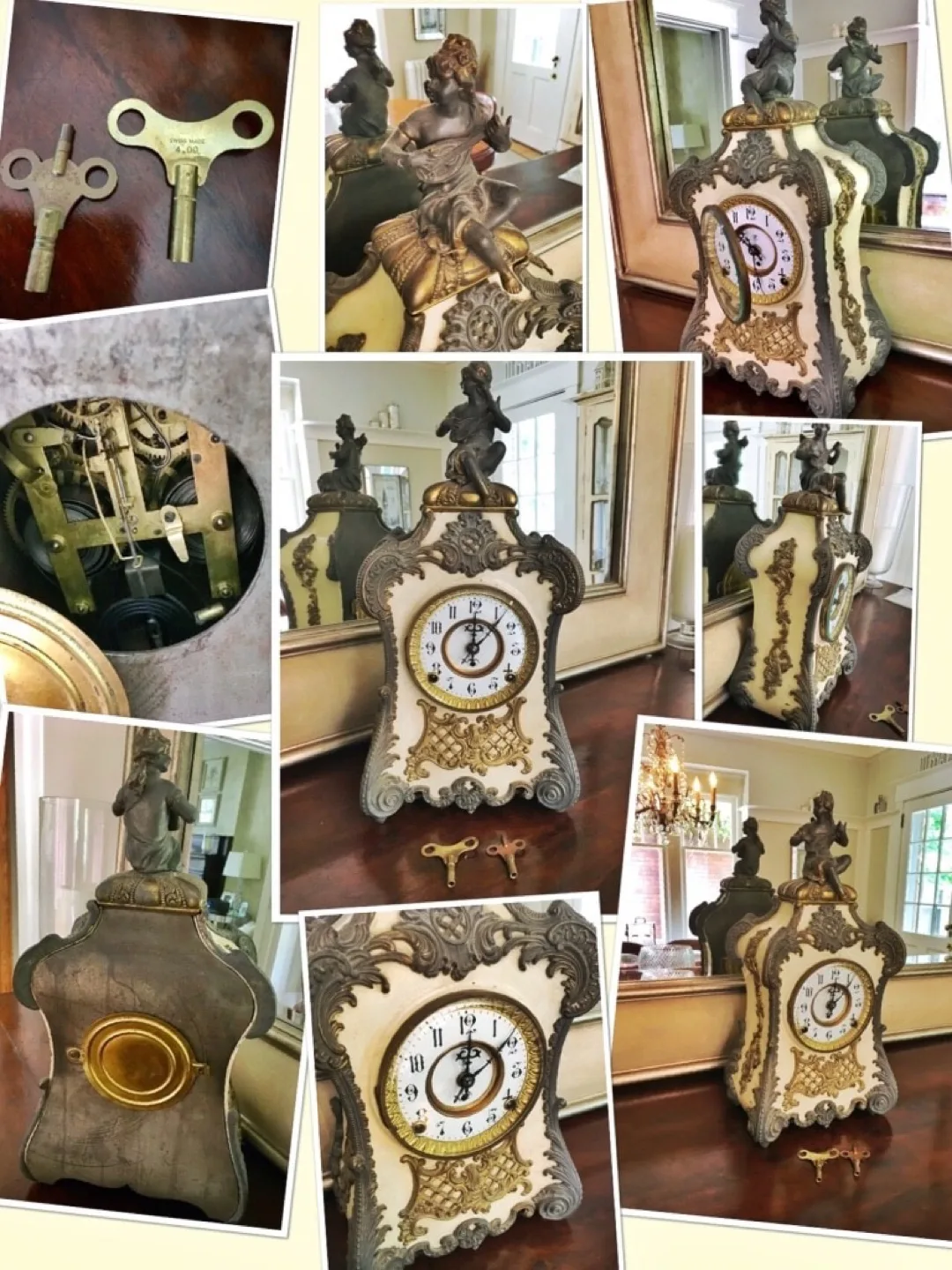 ⭐️1898, F. Kroeber Clock Co. antique French-style mantel clock⭐️ image indicator(10)