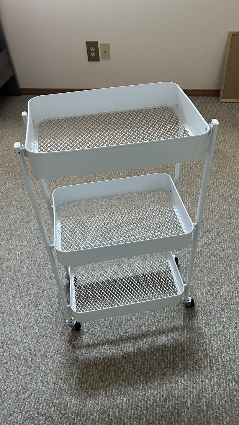 White Three-Tier Rolling Cart - photo 2