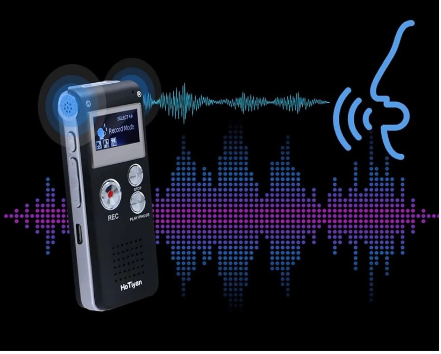 Hotuyan 8GB Digital Voice Recorder MP3 Player image indicator(6)