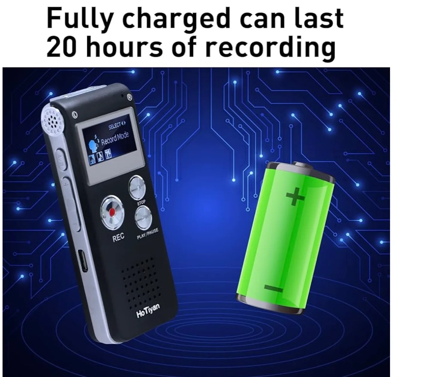 Hotuyan 8GB Digital Voice Recorder MP3 Player image indicator(5)