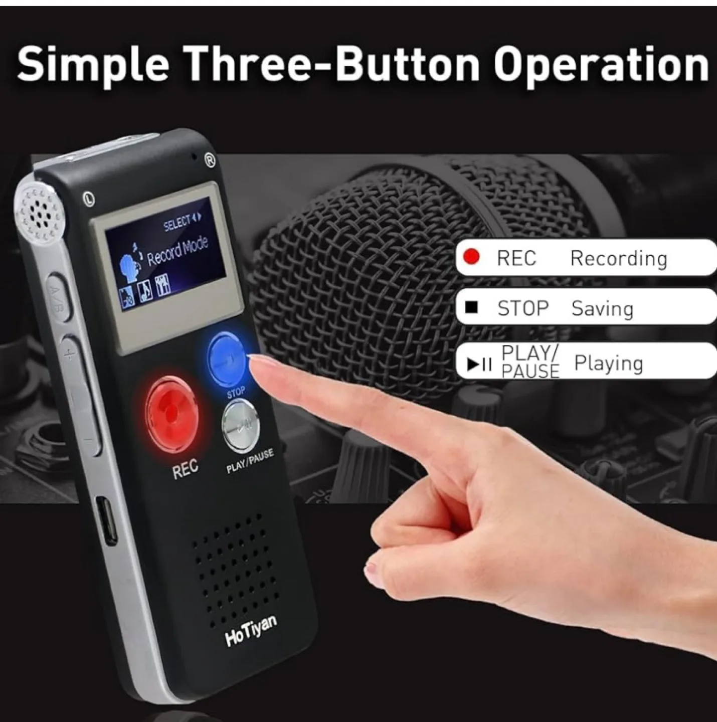 Hotuyan 8GB Digital Voice Recorder MP3 Player image indicator(7)