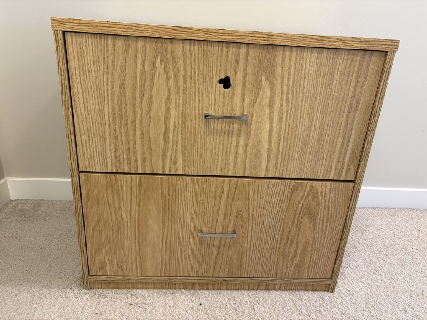 Two-Drawer Wooden Filing Cabinet