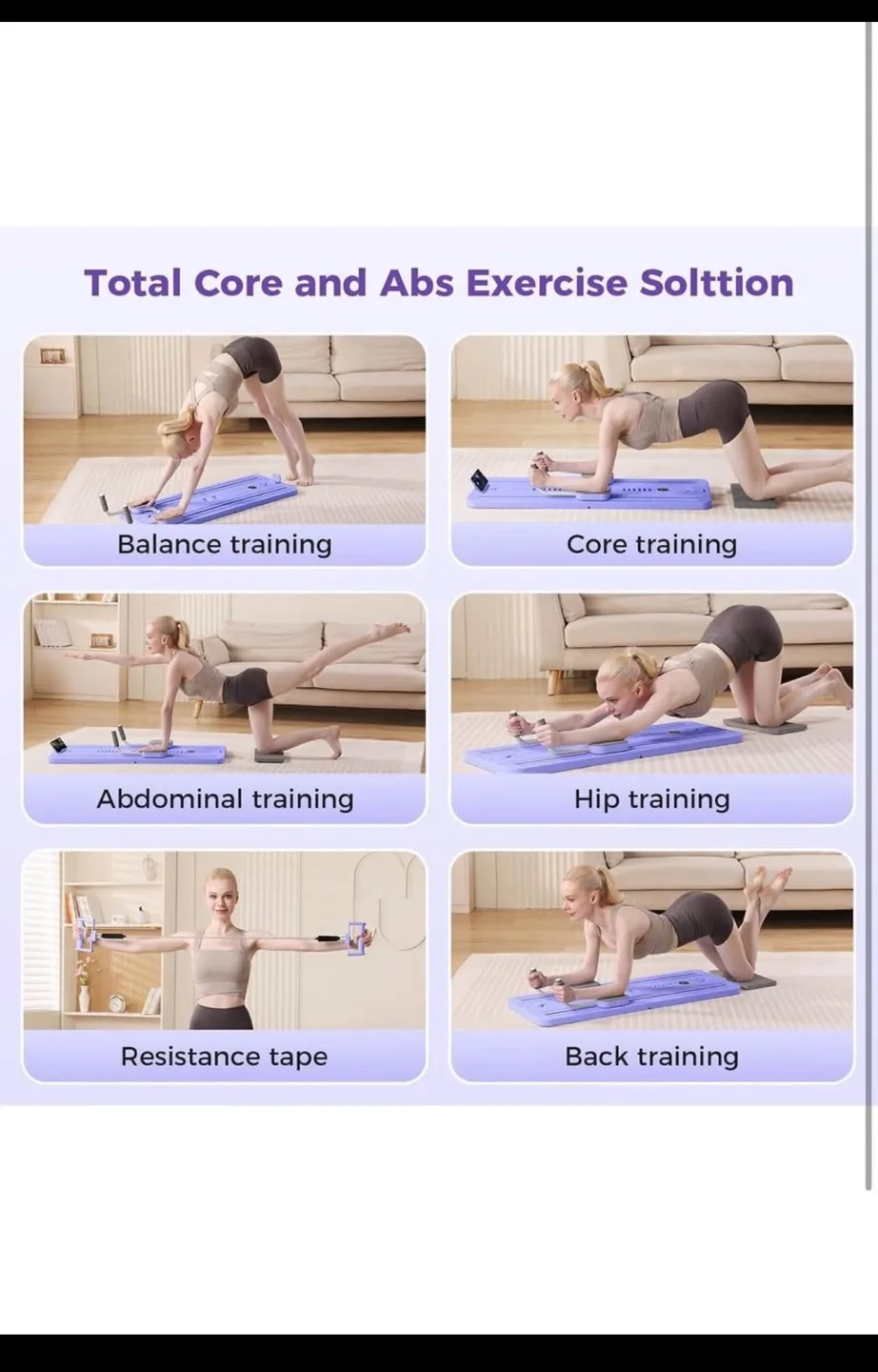 Portable Core and Abs Exercise Board - Total Body Workout image indicator(3)