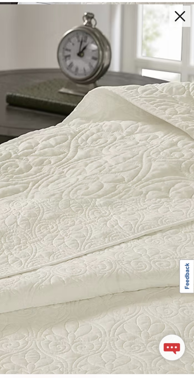 Madison Park Mansfield King/Cal King Quilt Set - Ivory