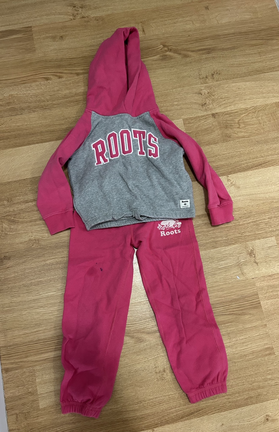 Girls' Pink Roots Hoodie and Joggers Set