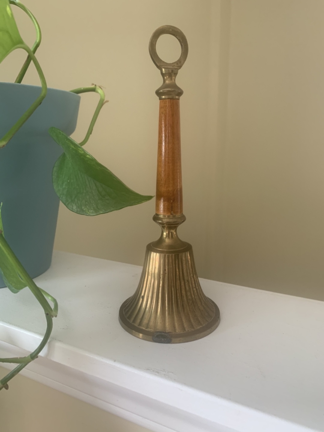 Vintage Brass and Wood Handbell