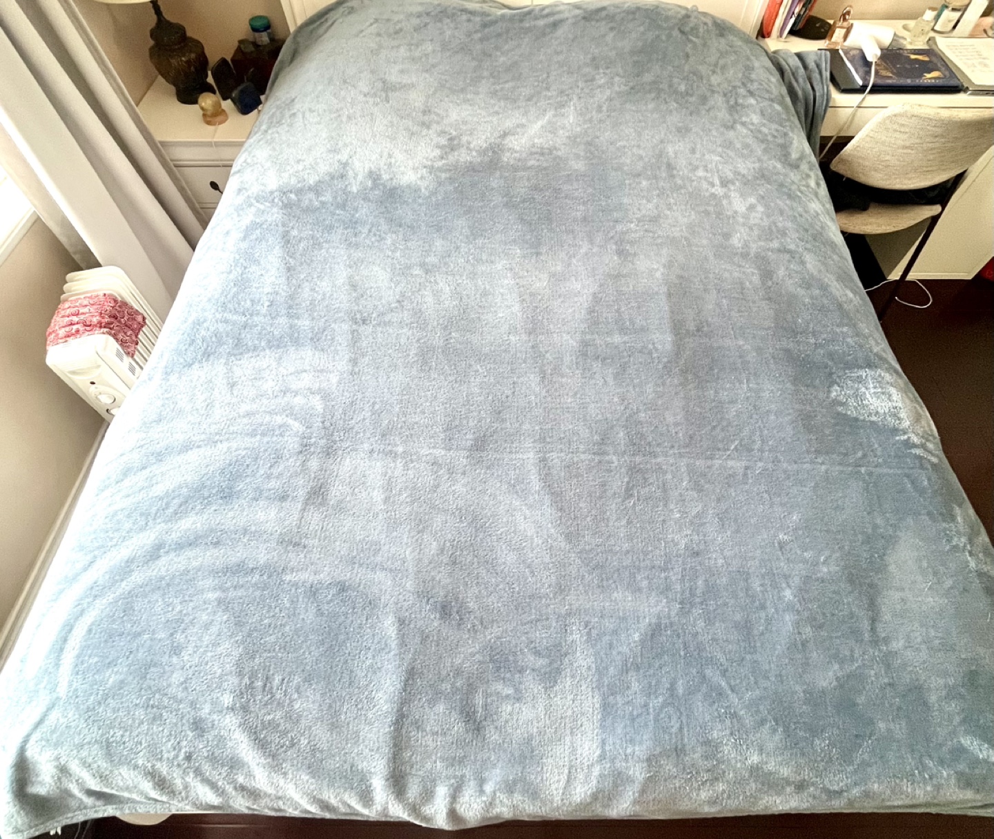 Soft Plush Fleece Blanket - Grey Blue