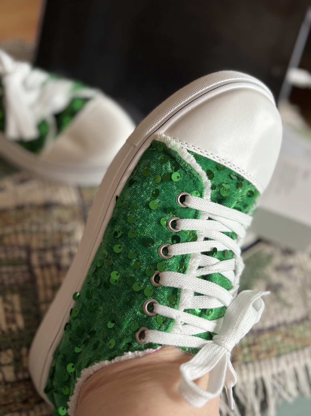 Green Sequin Sneakers - photo 2