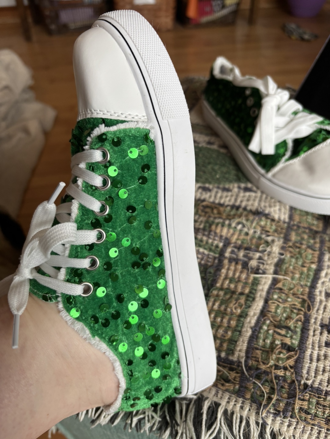 Green Sequin Sneakers - photo 3