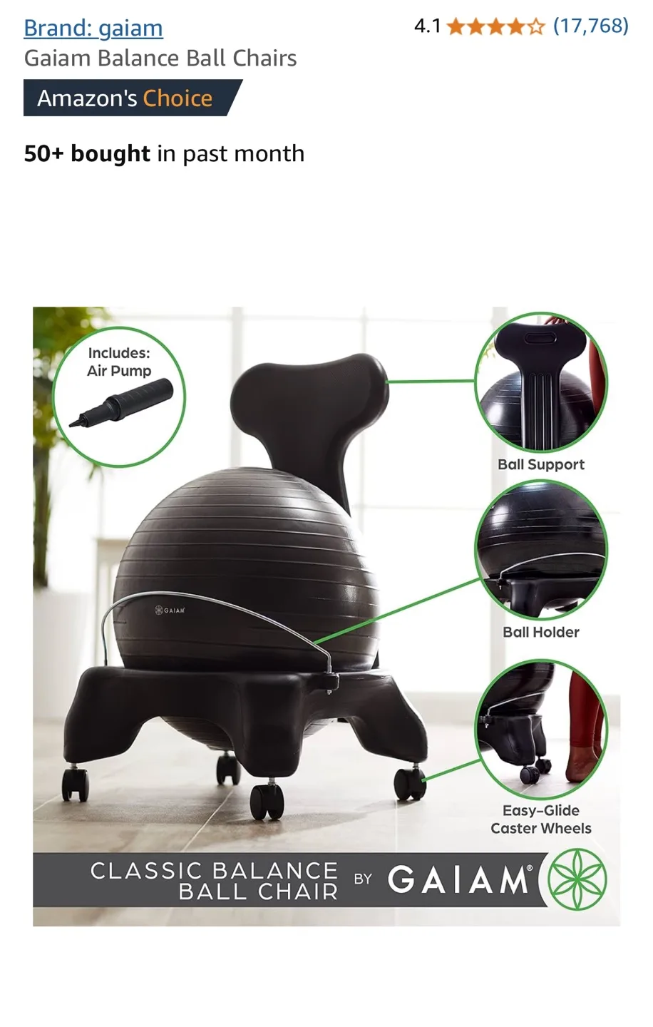 Gaiam Classic Balance Ball Chair - Purple image indicator(3)