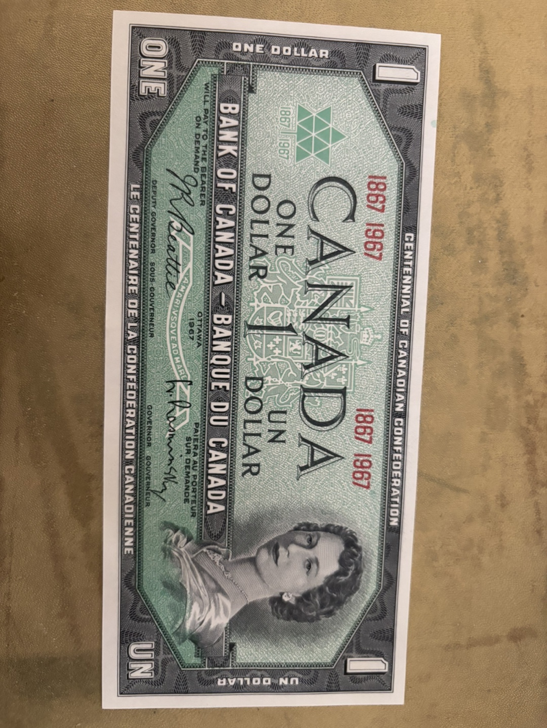 1967 Canadian Centennial One Dollar Bill