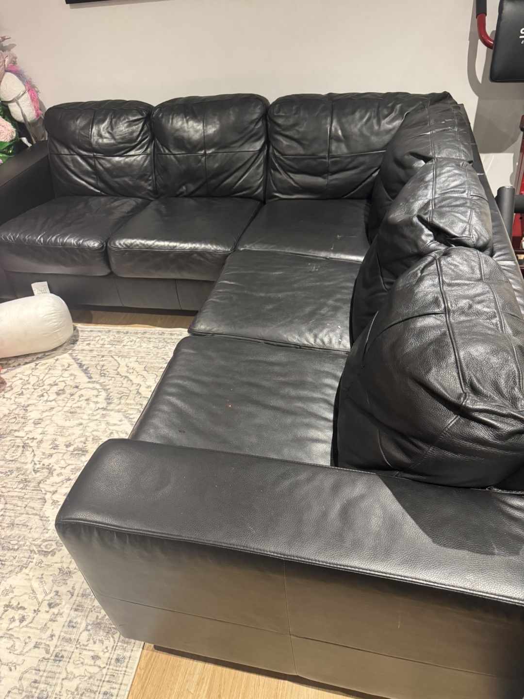 Black Leather Sectional Sofa