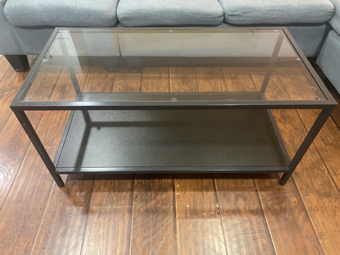 Glass Top Coffee Table with Shelf