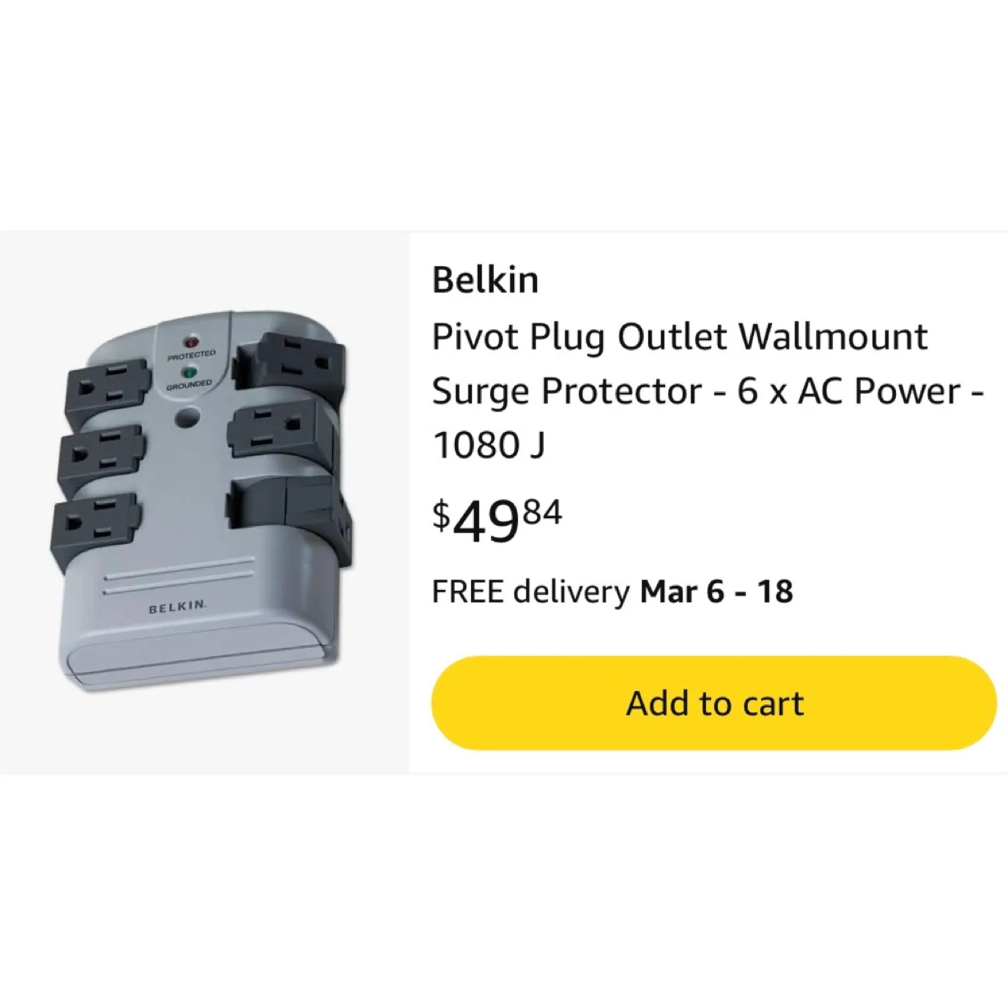 Belkin Pivot Plug Outlet Surge Protector image indicator(3)