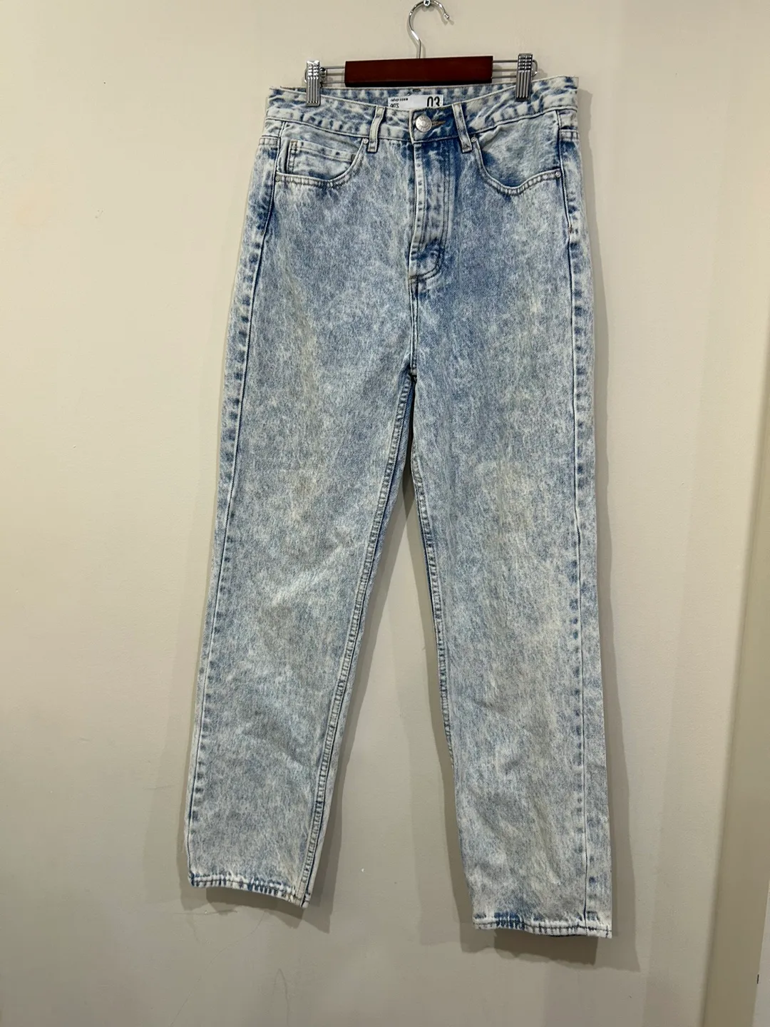 Refuge acid wash 90s high rise denim size 3/4 40” length image indicator(3)