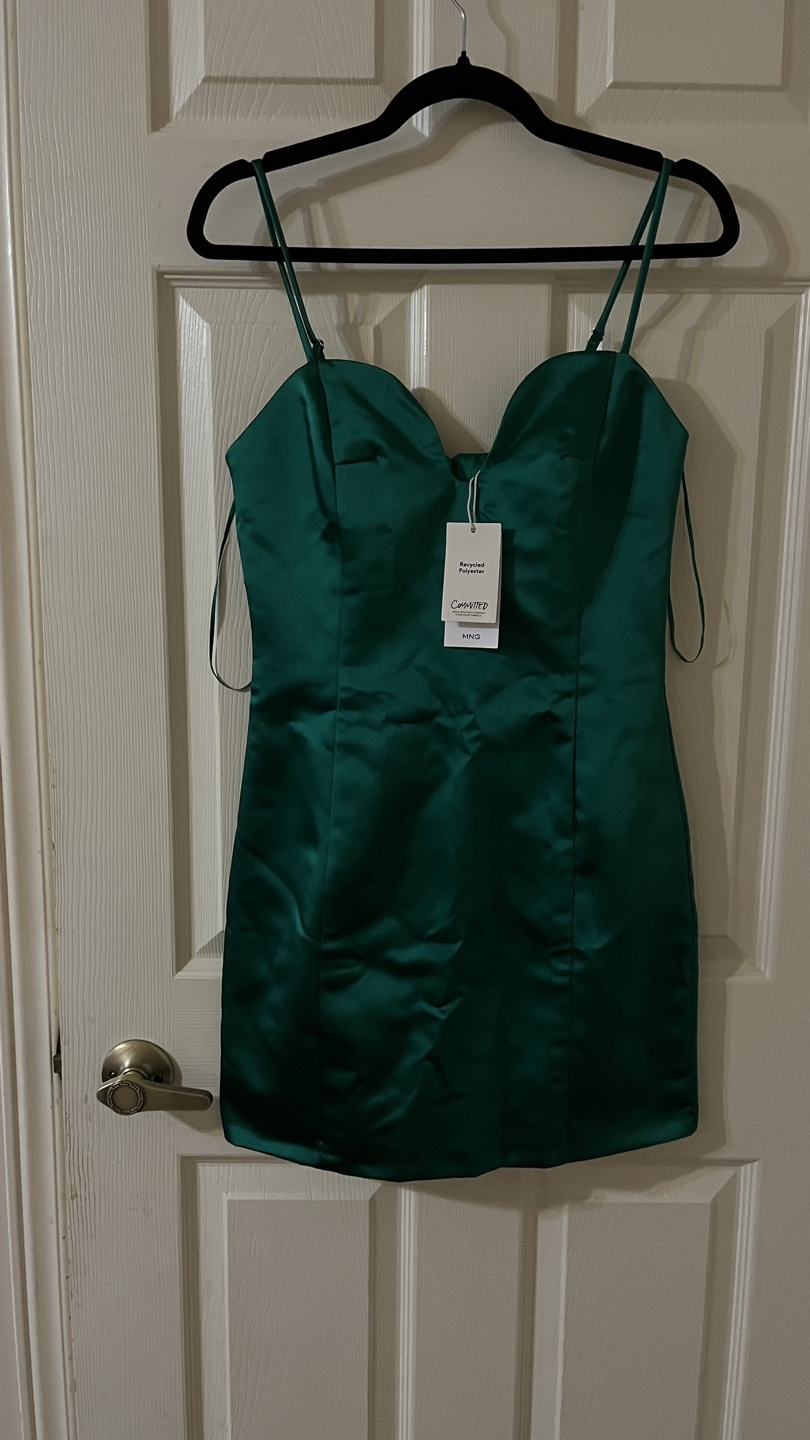Emerald Green Satin Mini Dress