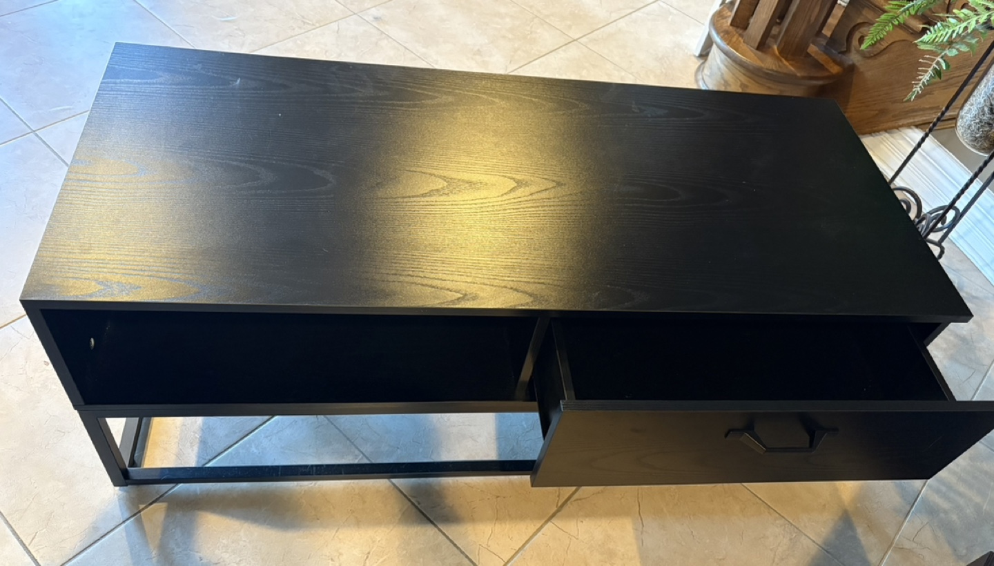 Black Coffee Table with Storage - photo 2