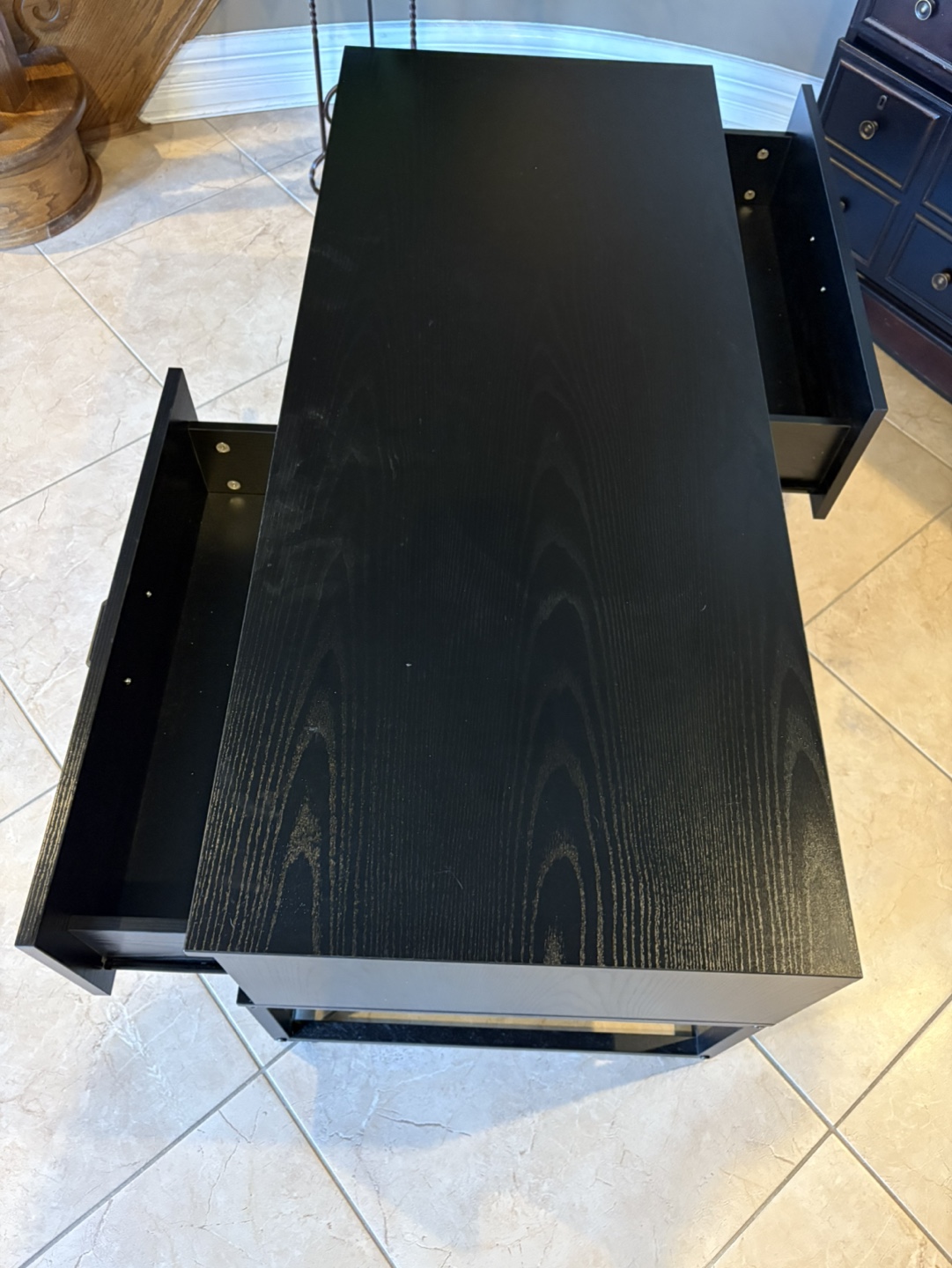 Black Coffee Table with Storage - photo 4