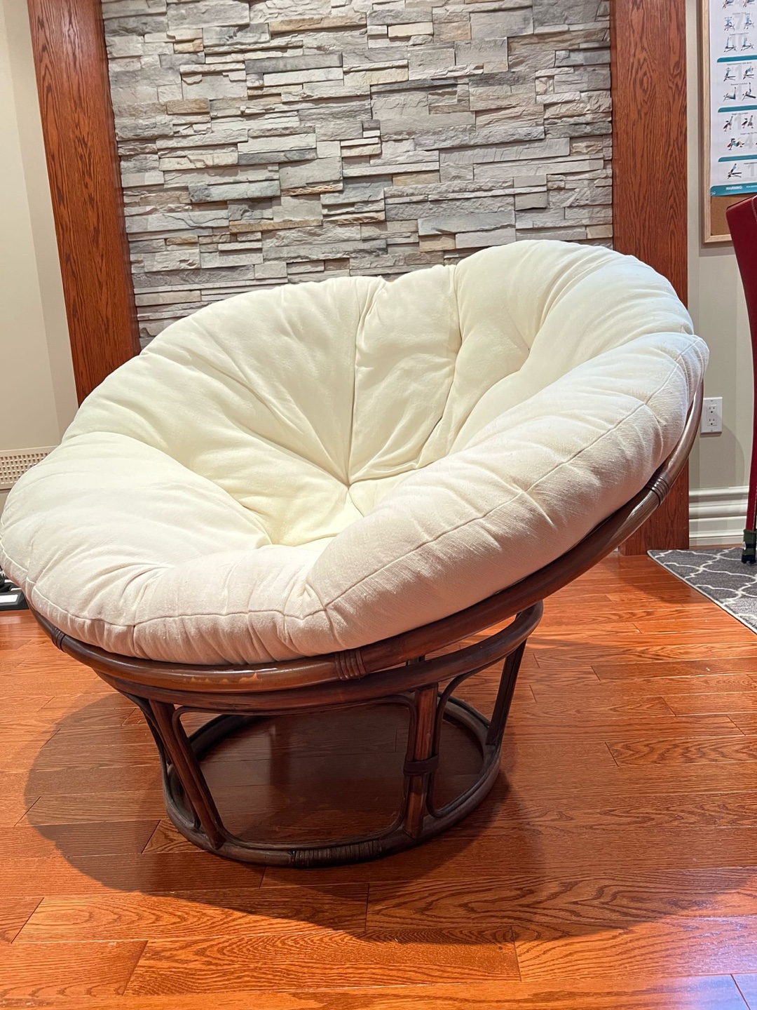 Papasan Chair with Cream Cushion