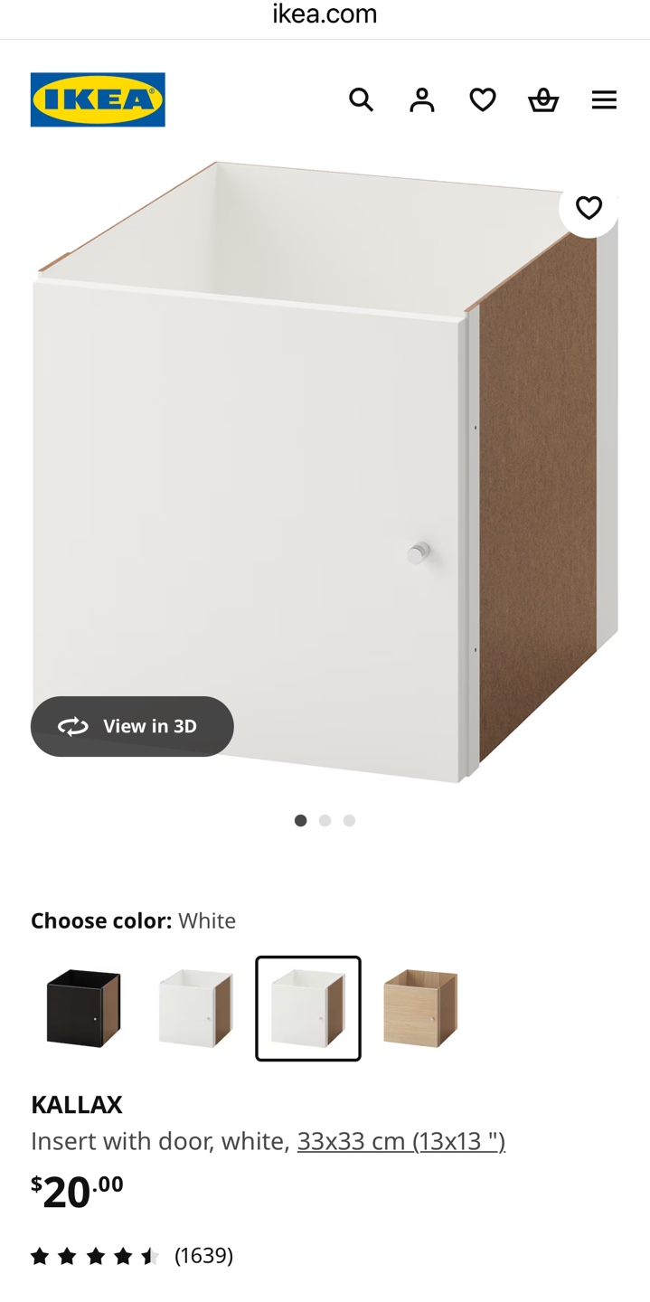 IKEA KALLAX Insert with Door - White 33x33 cm