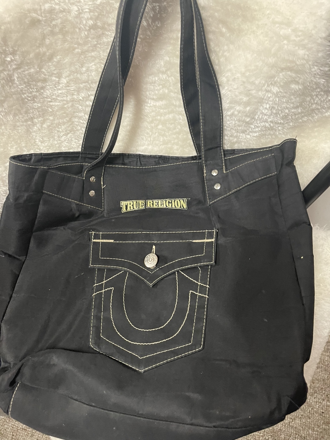 True Religion Brand Black Tote Bag
