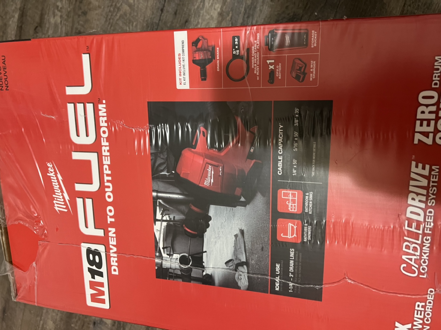 MilwaukeeCordless Drain Snake Auger Kit, CABLE DRIVE & 5/16 in - photo 3
