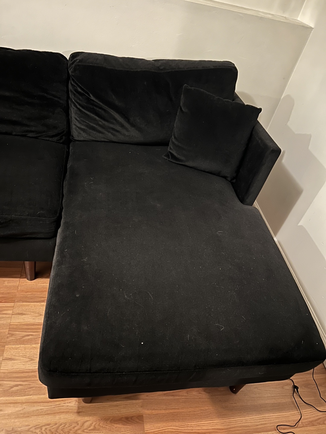 Black Velvet Sectional Sofa
