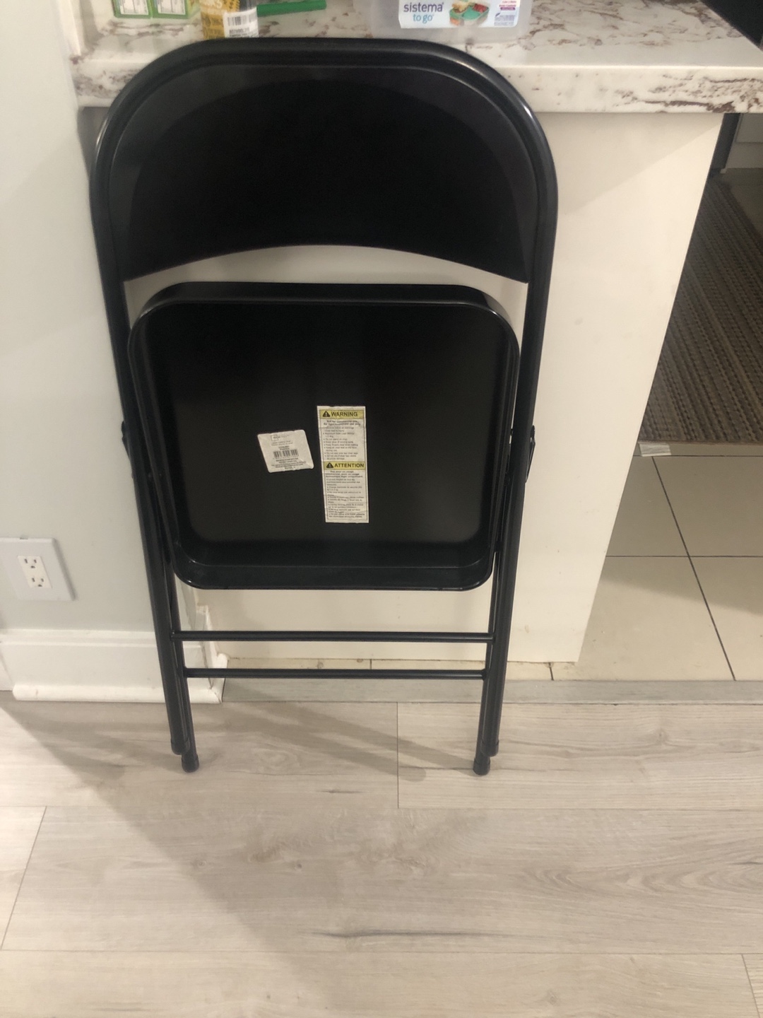 Black Metal Folding Chair - photo 2