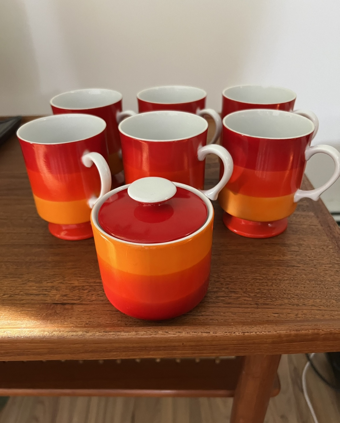 Vintage 6-Piece Mug Set with Sugar Bowl - photo 3